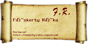 Fáskerty Réka névjegykártya